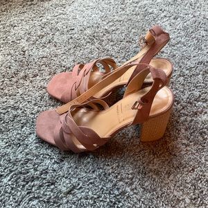 LC Lauren Conrad Pink Chunky Wedge Heels